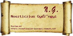 Noszticzius Gyöngyi névjegykártya