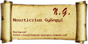 Noszticzius Gyöngyi névjegykártya